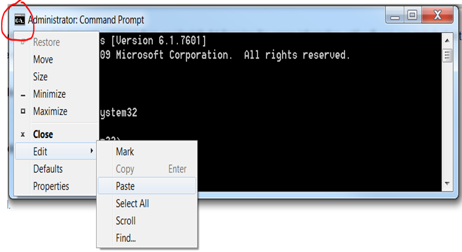 DOS Befehl Windows Funktion Einfügen