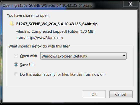 SCENE WebShare 2Go Datei installieren